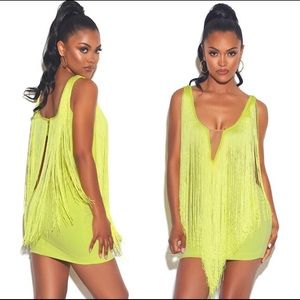 Neon fringe dress